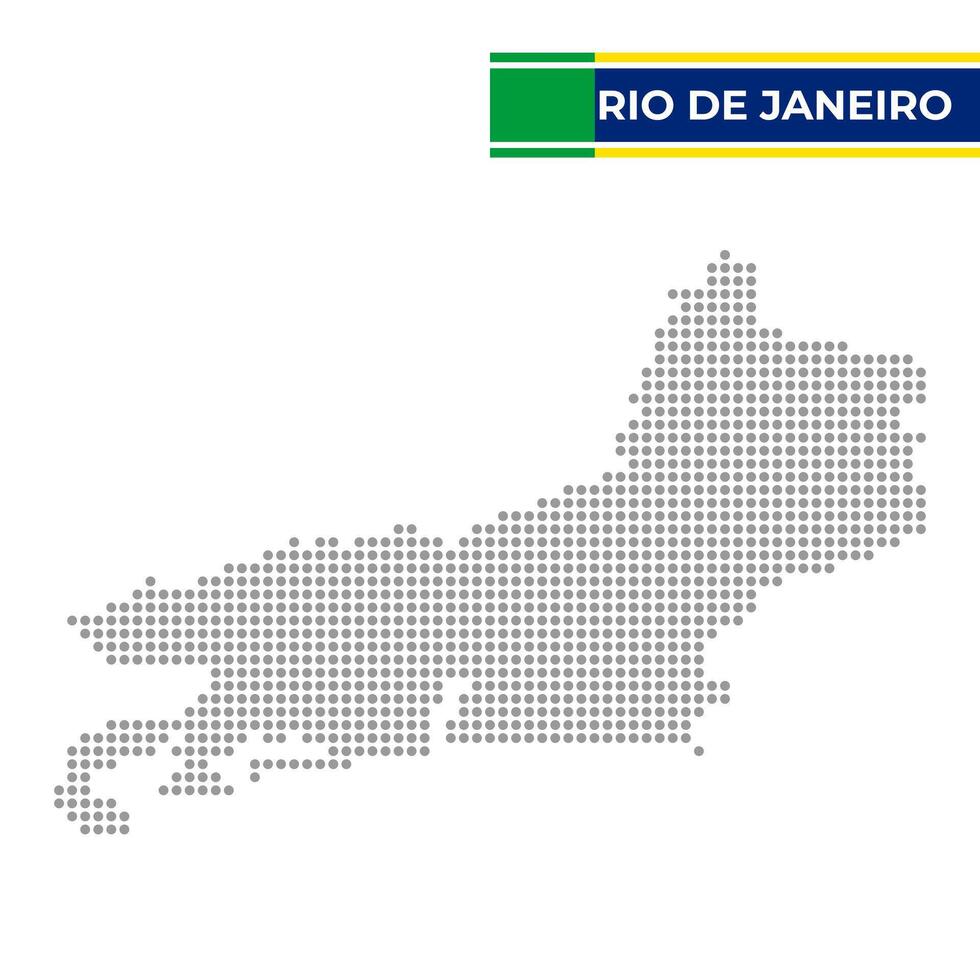 stippel kaart van de staat van Rio de Janeiro in Brazilië vector
