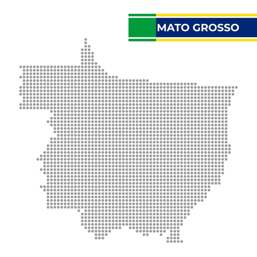 stippel kaart van de staat van mato grosso in Brazilië vector
