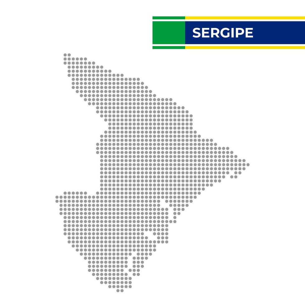 stippel kaart van de staat van sergipe in Brazilië vector