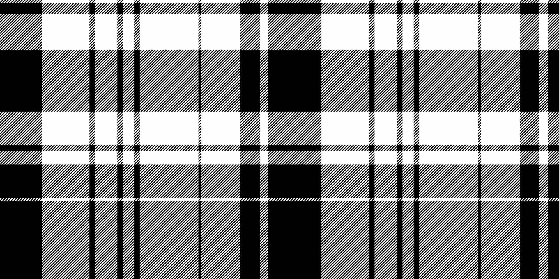 geometrie achtergrond Schotse ruit plaid, klassiek controleren naadloos textuur. voorkant textiel kleding stof patroon in zwart en wit kleuren. vector