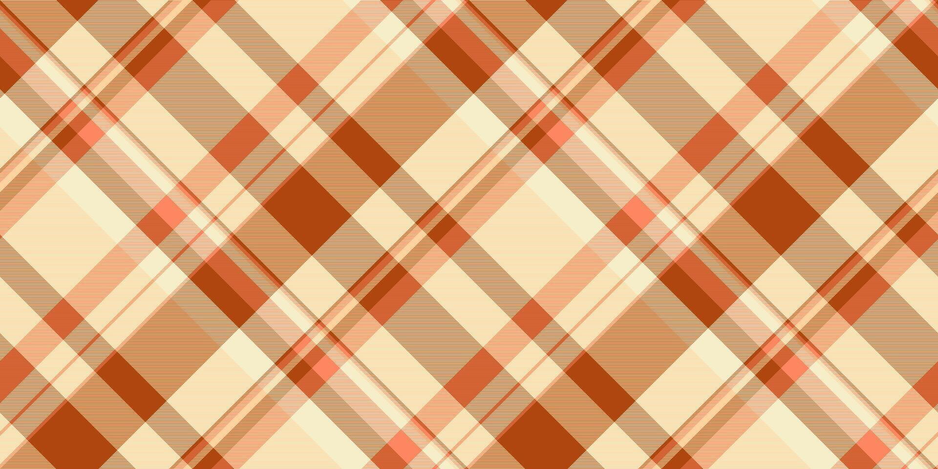 Indië structuur naadloos , keltisch plaid controleren textiel. uk kleding stof achtergrond Schotse ruit patroon in oranje en licht kleuren. vector