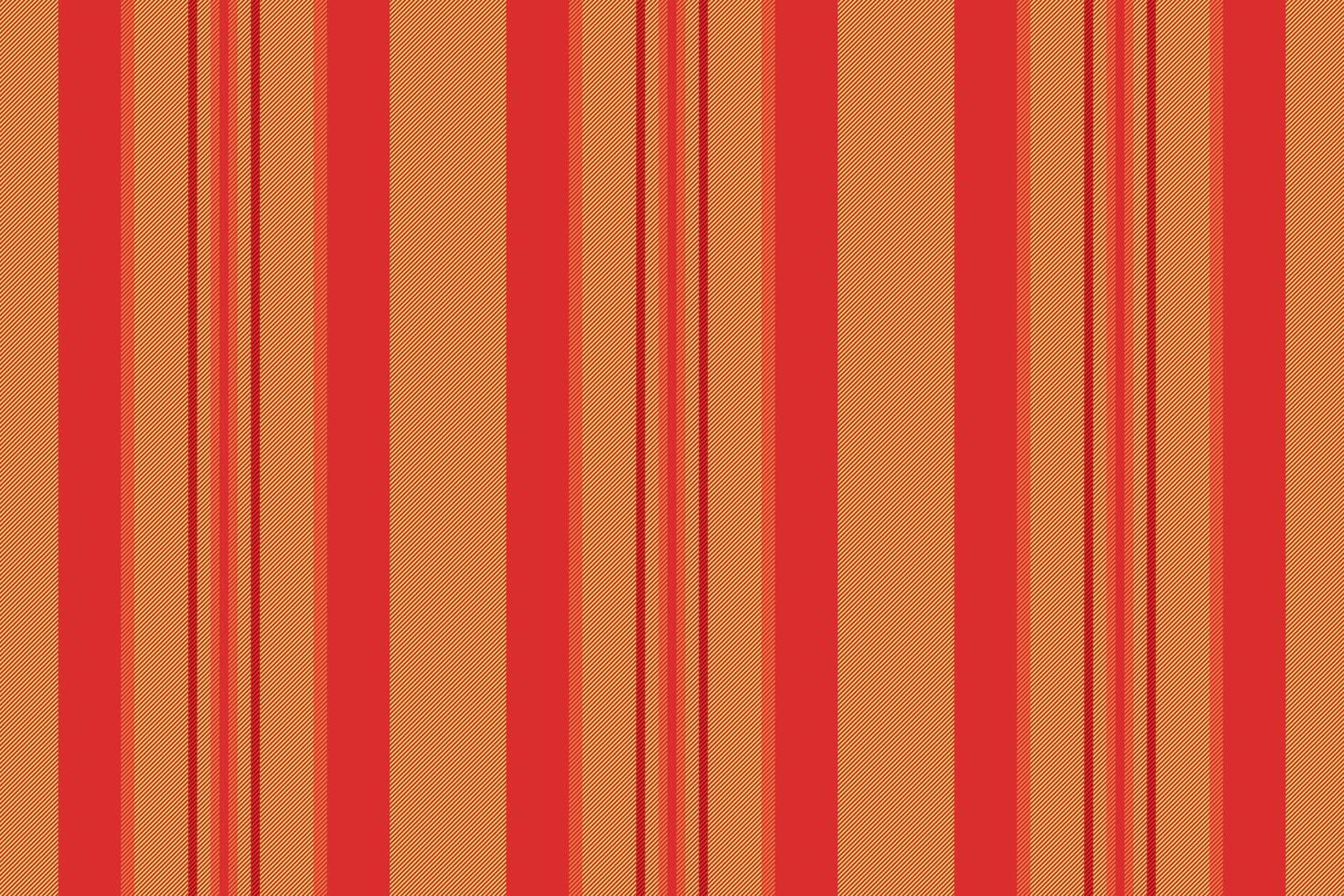 aangepast streep textiel achtergrond, golf patroon kleding stof. fantasie verticaal naadloos structuur lijnen in rood en geel kleuren. vector