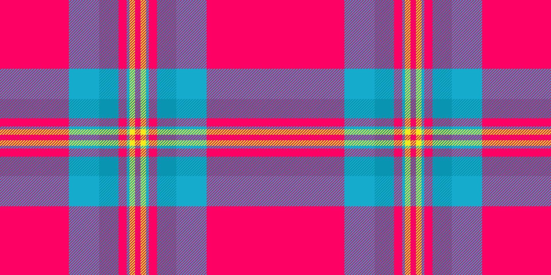 sereen naadloos kleding stof textiel, Koninklijk achtergrond plaid textuur. elke dag Schotse ruit controleren patroon in cyaan en helder kleuren. vector