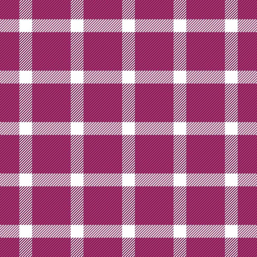 verbetering achtergrond textiel patroon, eenvoud plaid kleding stof. scherm structuur naadloos controleren Schotse ruit in roze en wit kleuren. vector