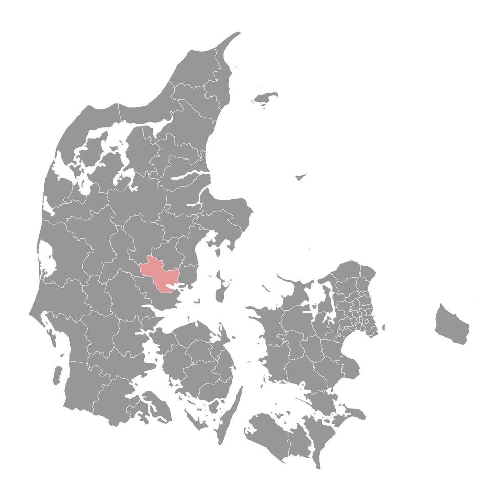 paarden gemeente kaart, administratief divisie van Denemarken. illustratie. vector
