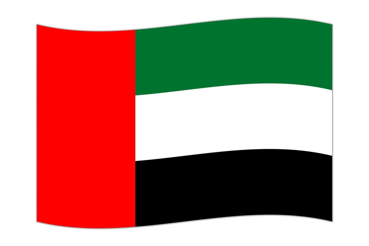 golvend vlag van de land Verenigde Arabisch emiraten. illustratie. vector