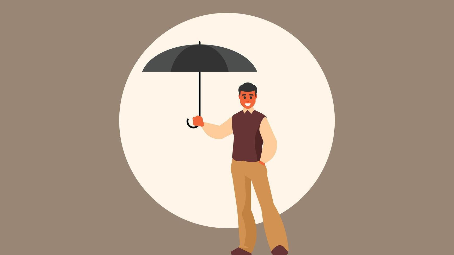 Mens gedekt met paraplu abstract verzekering Dekking abstract illustratie vector