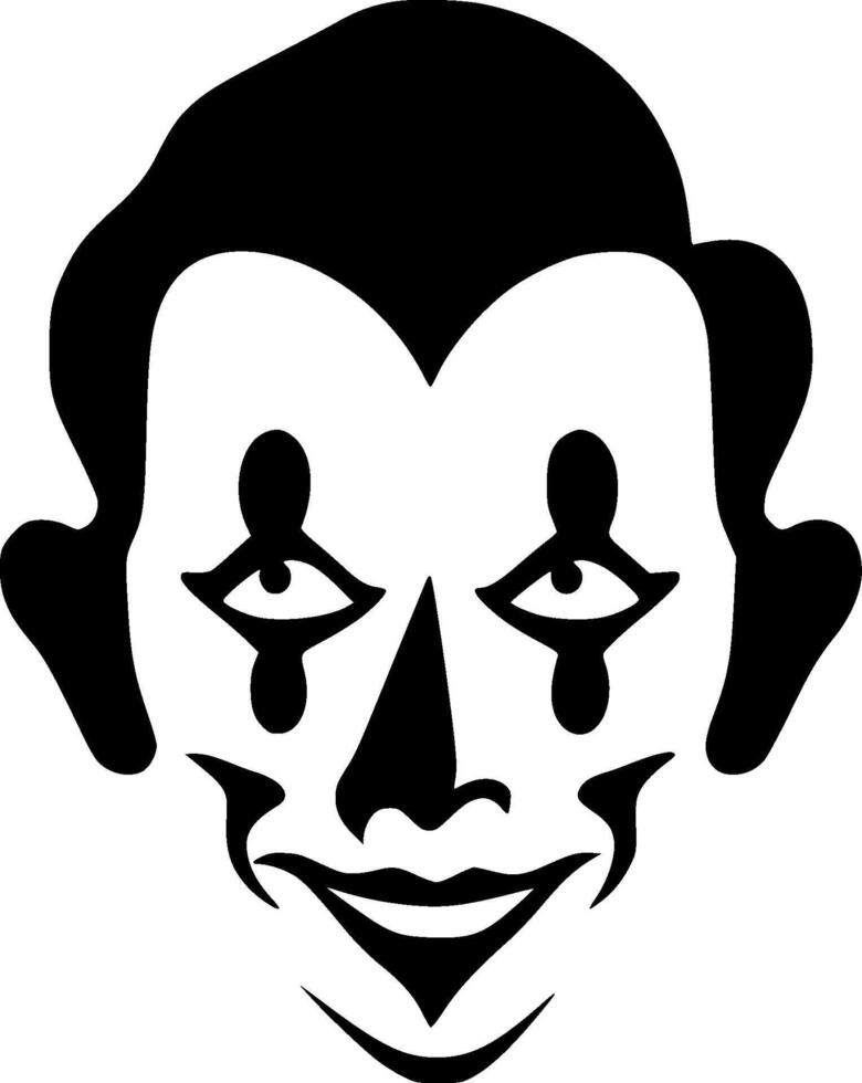 clown, minimalistische en gemakkelijk silhouet - illustratie vector