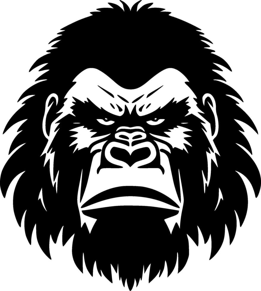 gorilla - minimalistische en vlak logo - illustratie vector