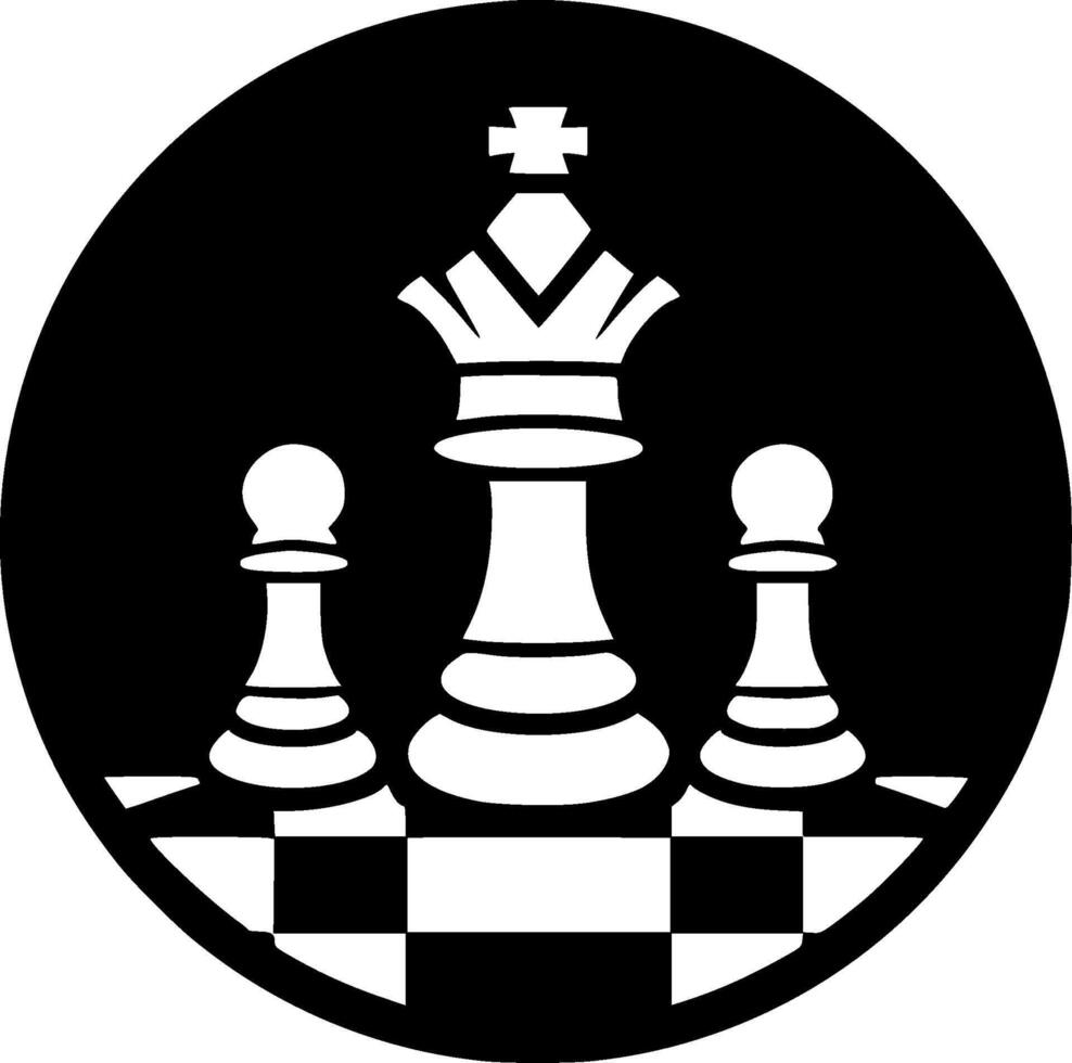 schaken, zwart en wit illustratie vector