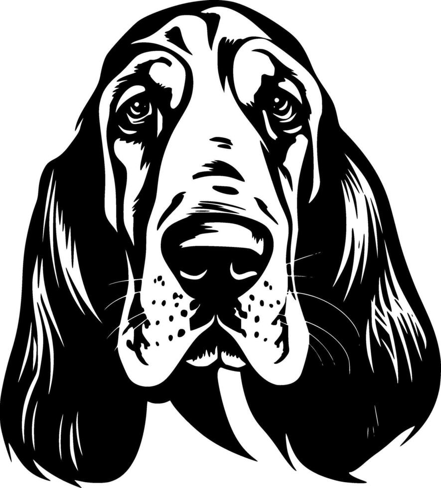 basset hond - zwart en wit geïsoleerd icoon - illustratie vector