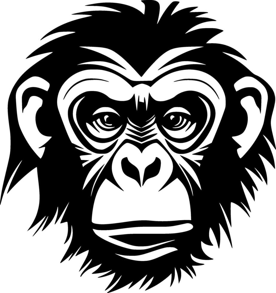 chimpansee - minimalistische en vlak logo - illustratie vector