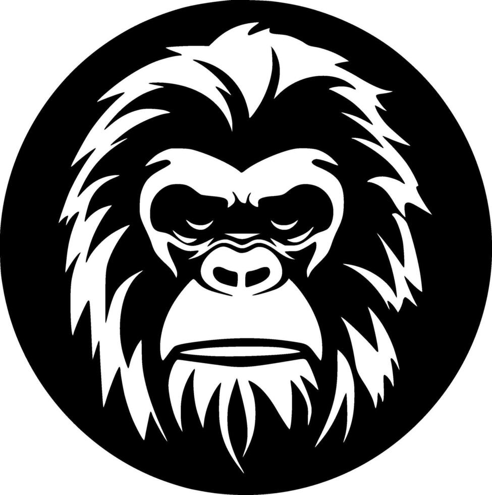 chimpansee, zwart en wit illustratie vector