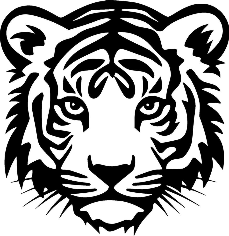 tijger - minimalistische en vlak logo - illustratie vector