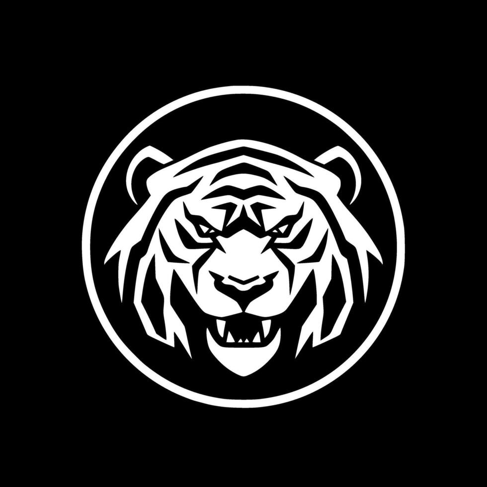 tijger, zwart en wit illustratie vector