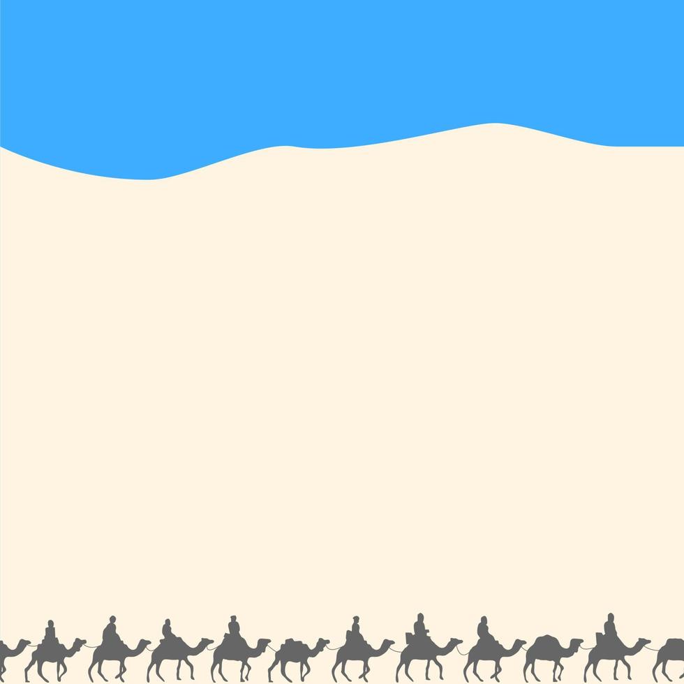 achtergrond met silhouetten van kamelen vector