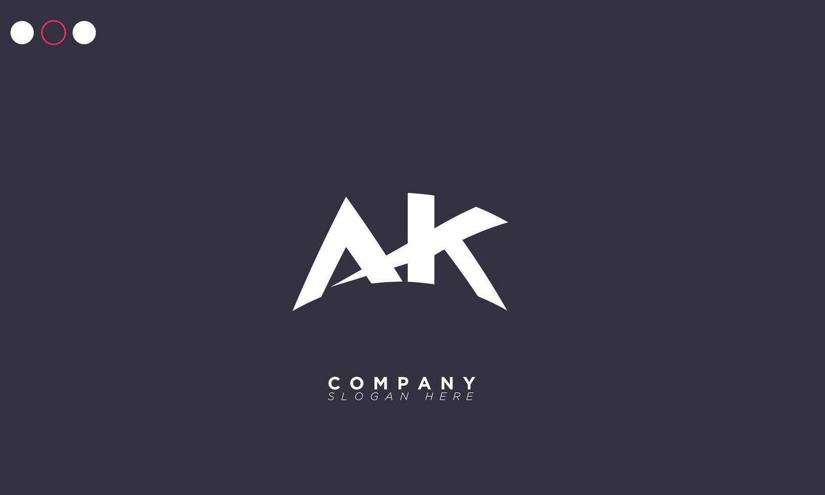 ak alfabet brieven initialen monogram logo vector