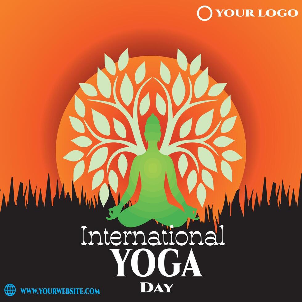 Internationale dag van yoga illustratie vector