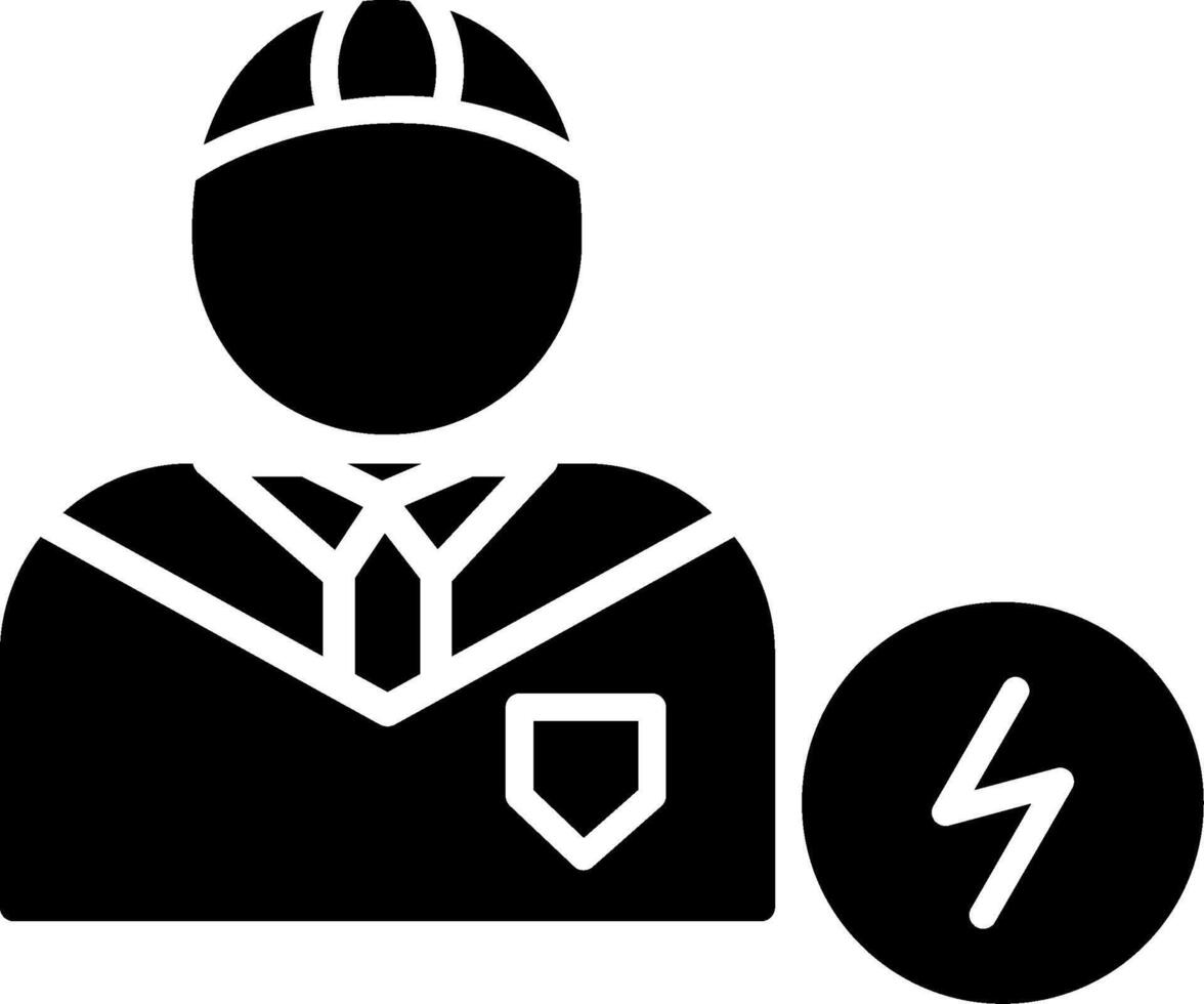 elektricien glyph icon vector