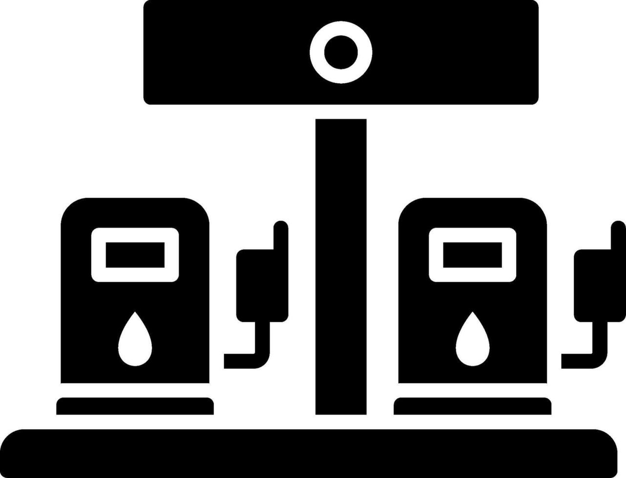 benzine station glyph icoon vector