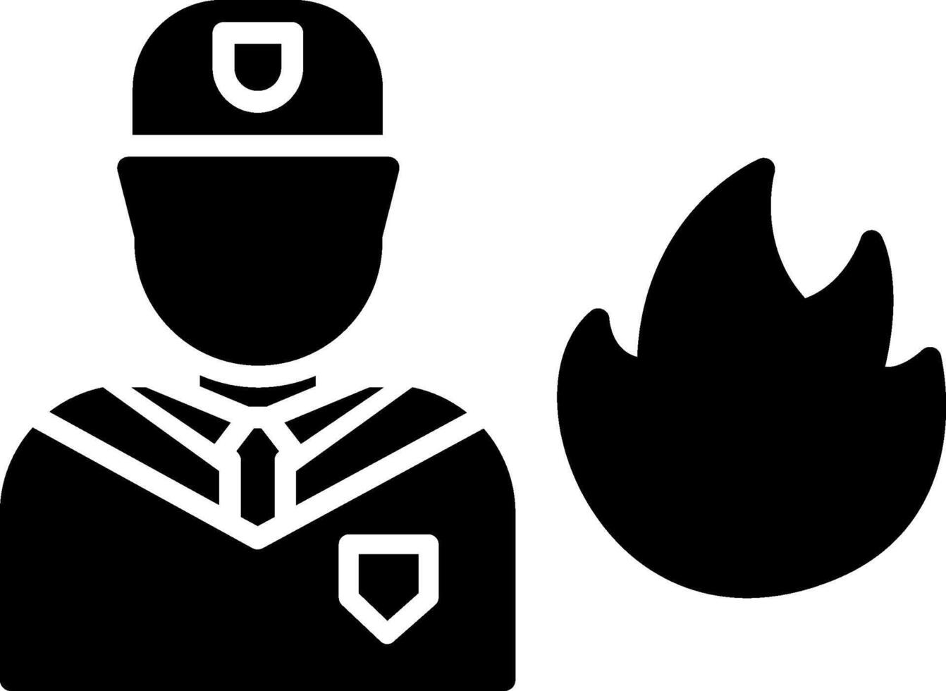 brandweerman glyph icoon vector