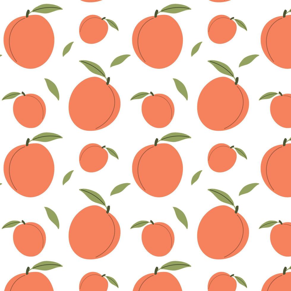 naadloos perzik patroon, perziken patroon, zomer fruit patroon vector