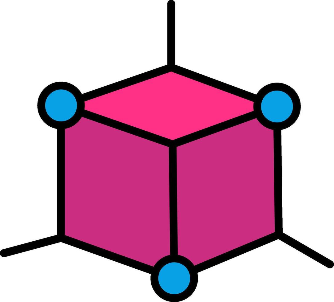 3d modellering lijn gevulde icoon vector