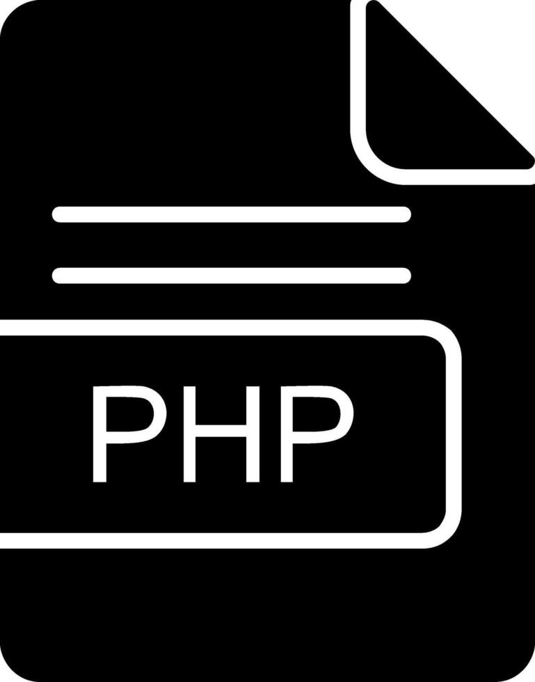 php het dossier formaat glyph icoon vector