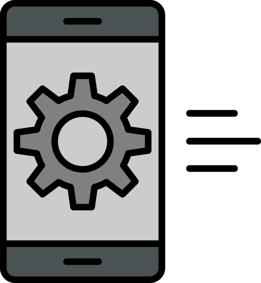app ontwikkeling lijn gevulde icoon vector