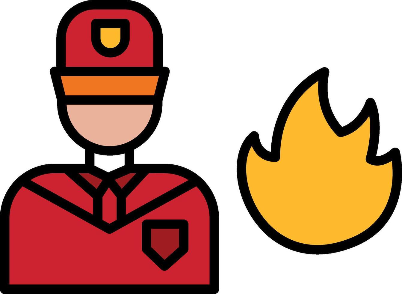 brandweerman lijn gevulde icoon vector