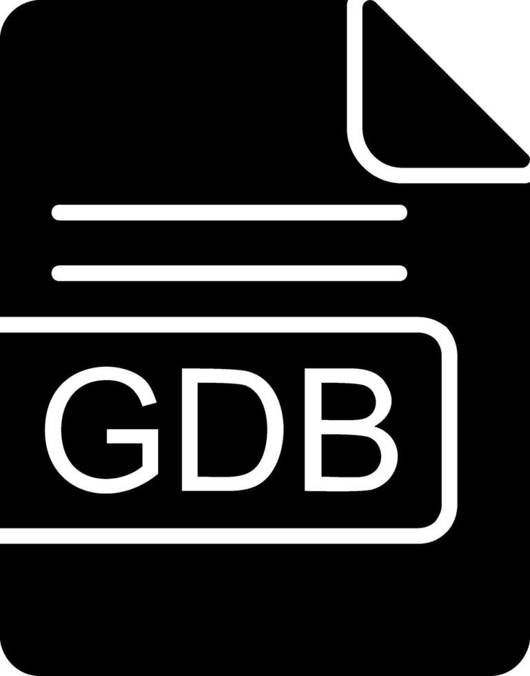 gdb het dossier formaat glyph icoon vector