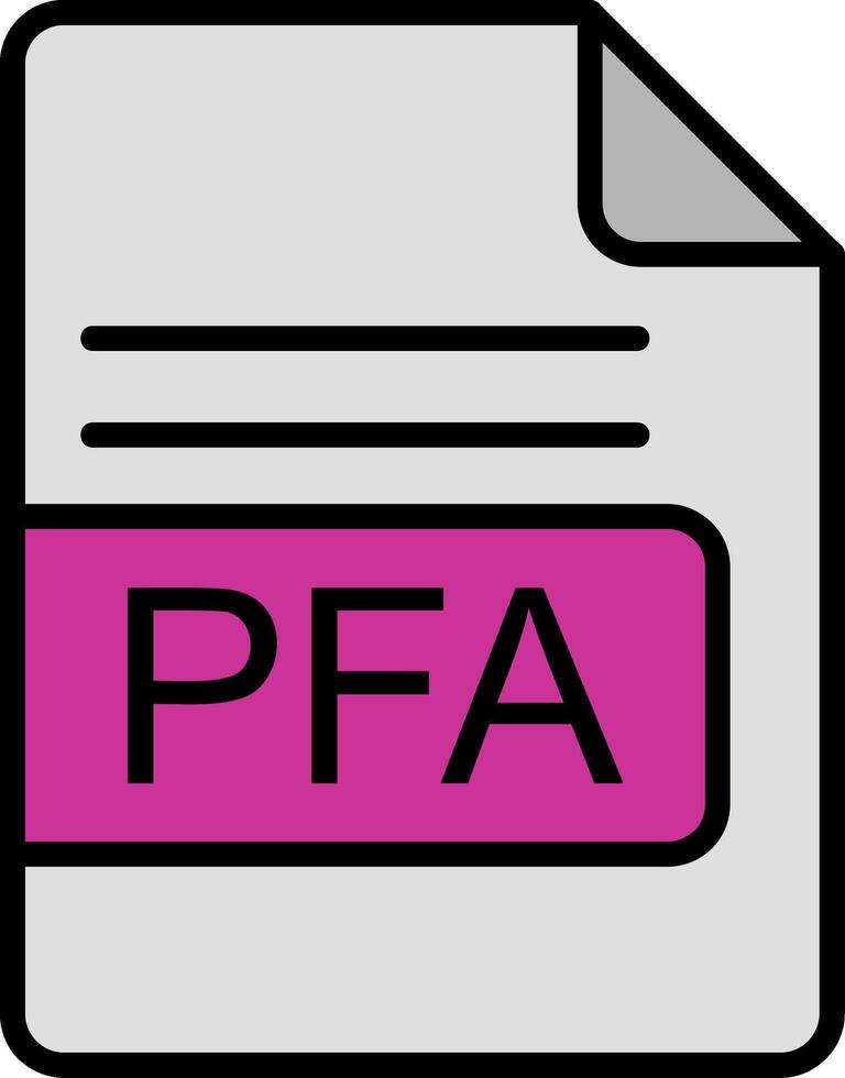 pfa het dossier formaat lijn gevulde icoon vector