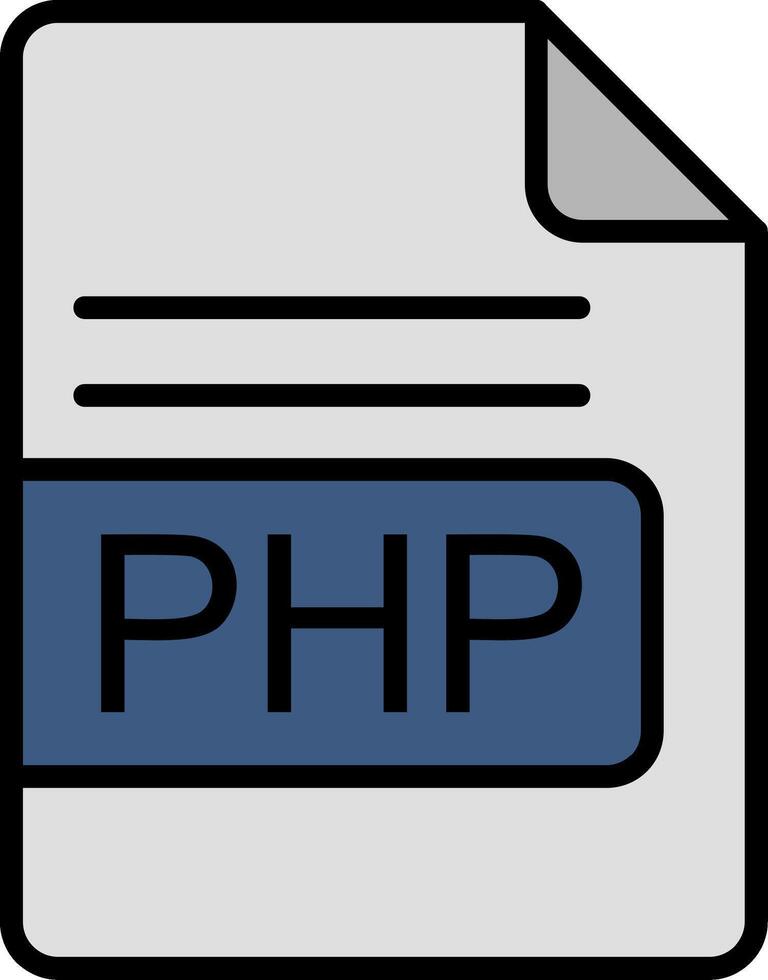 php het dossier formaat lijn gevulde icoon vector