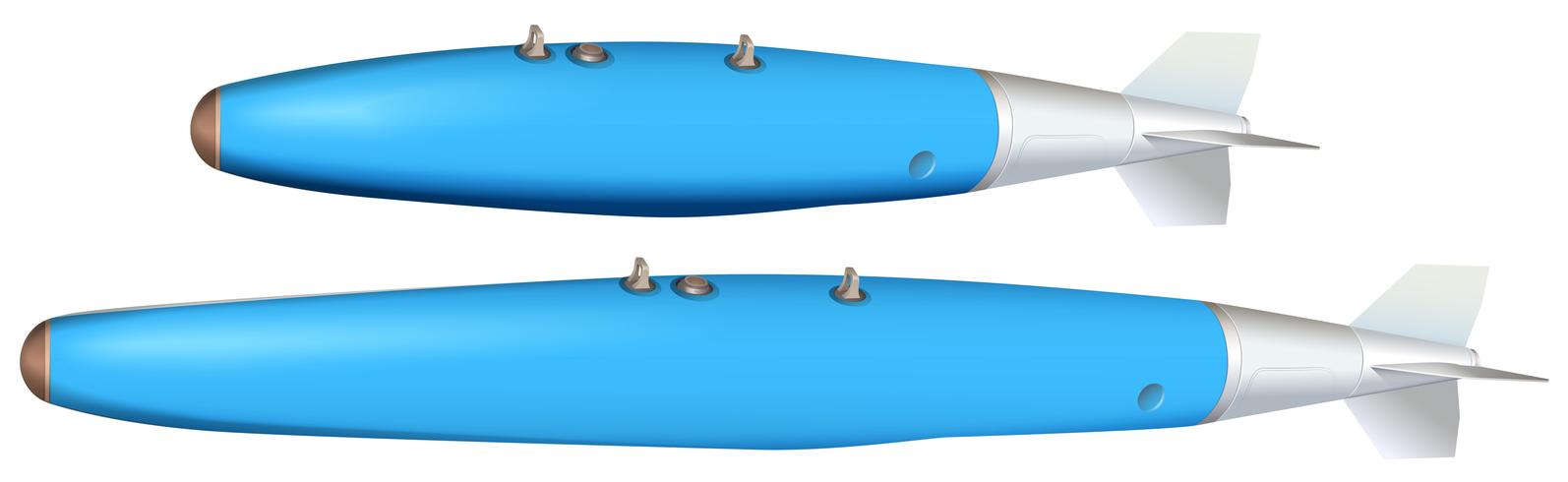 Twee ontwerpen van bommen in blauw vector