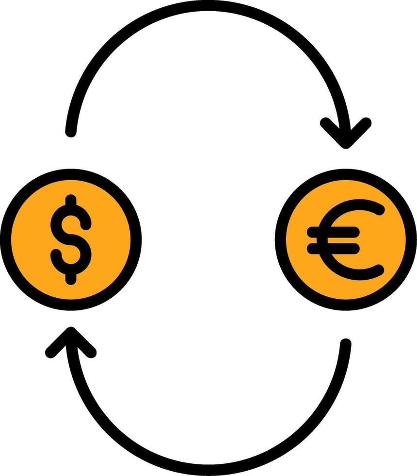 uitwisseling geld lijn gevulde icoon vector