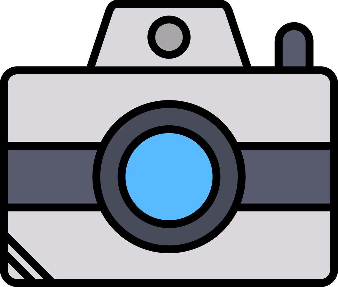 camera lijn gevulde icoon vector