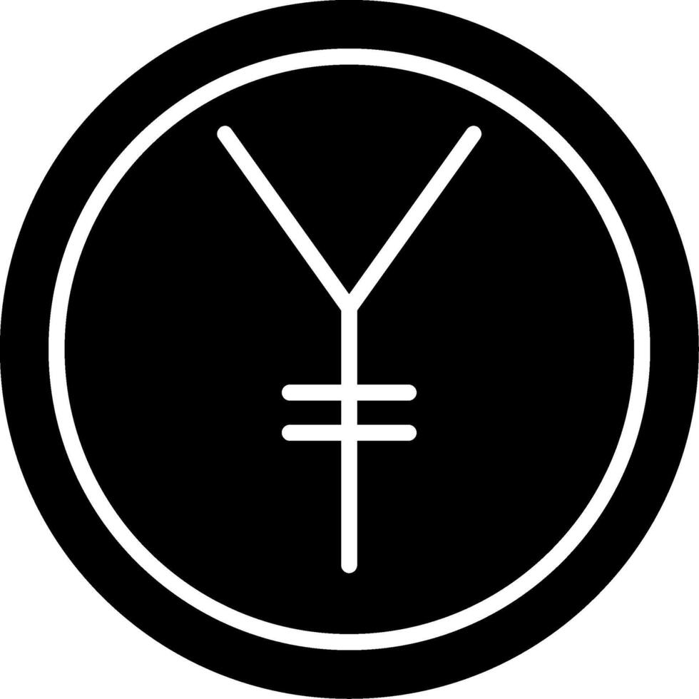 yen glyph icoon vector