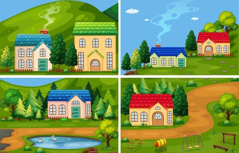 Een set van Forest House vector