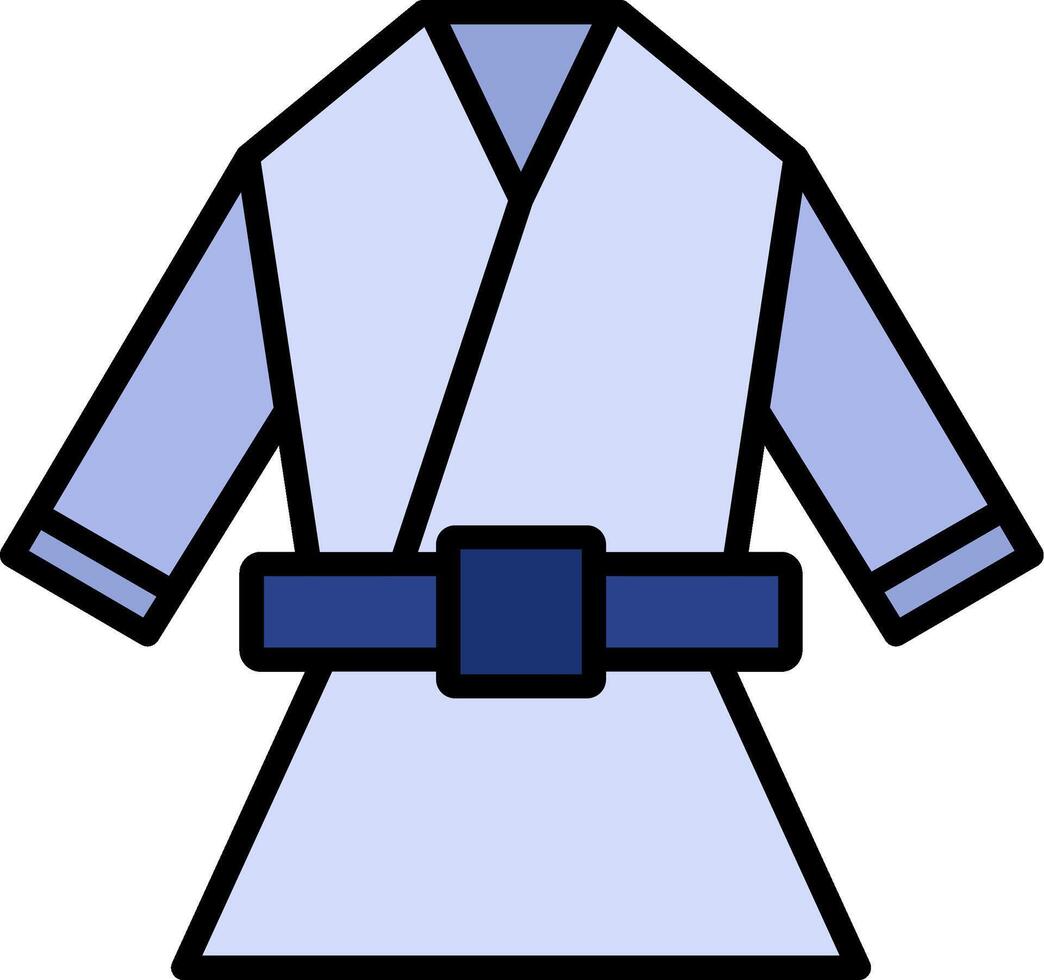 kimono lijn gevulde icoon vector