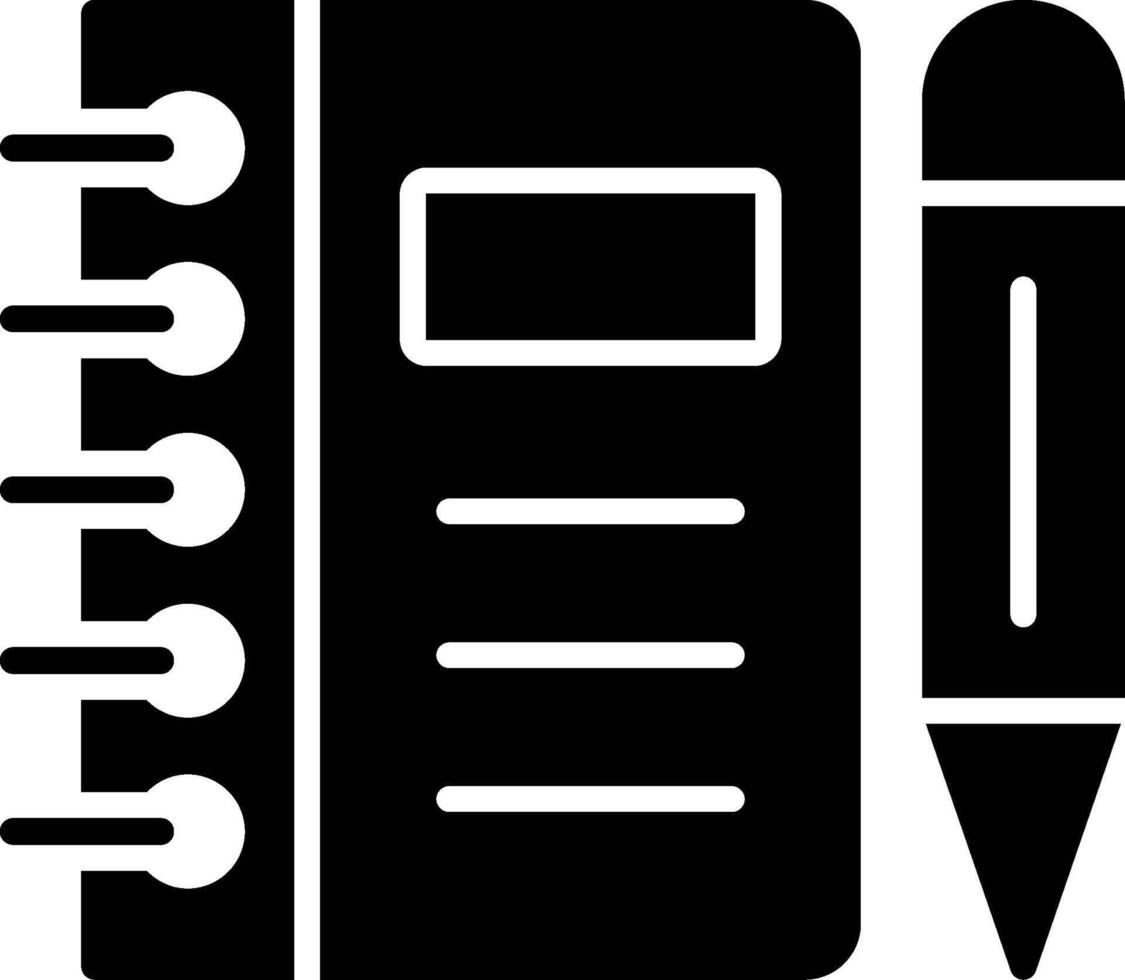 notebook glyph-pictogram vector