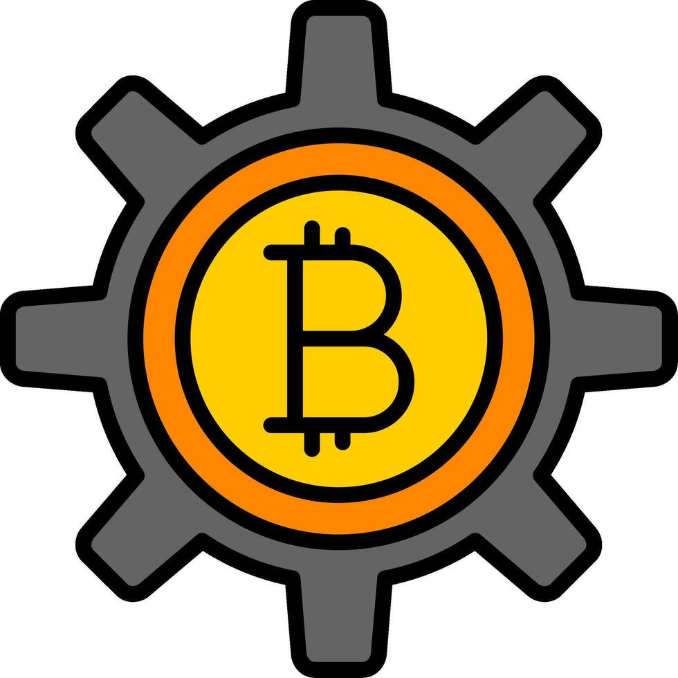 bitcoin beheer lijn gevulde icoon vector