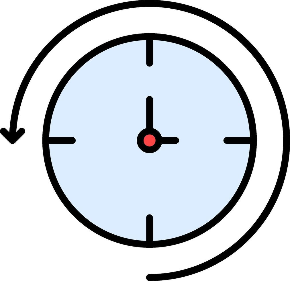 terug in tijd lijn gevulde icoon vector