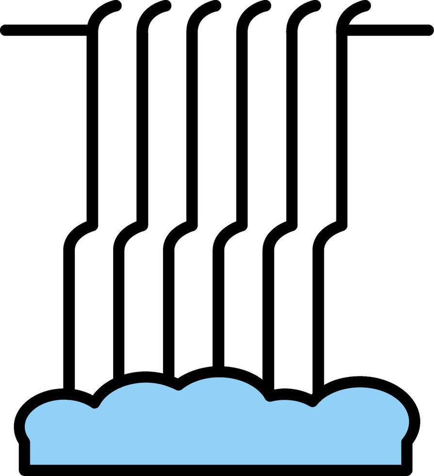 waterval lijn gevulde icoon vector