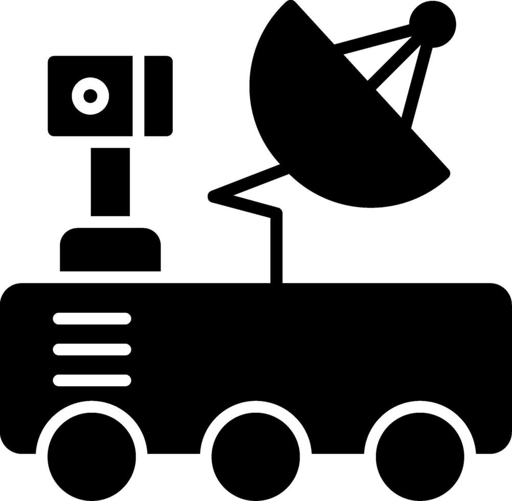mars rover glyph-pictogram vector