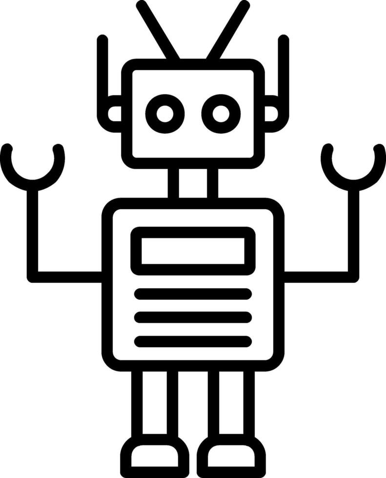 robot lijn icoon vector