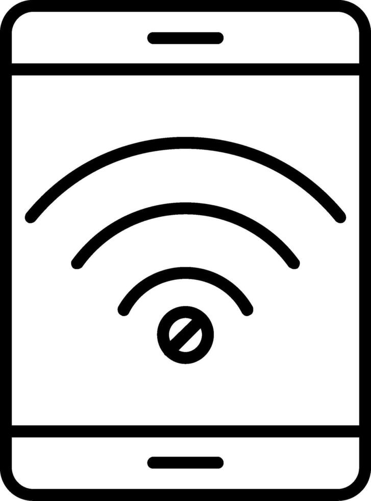 Nee Wifi lijn icoon vector