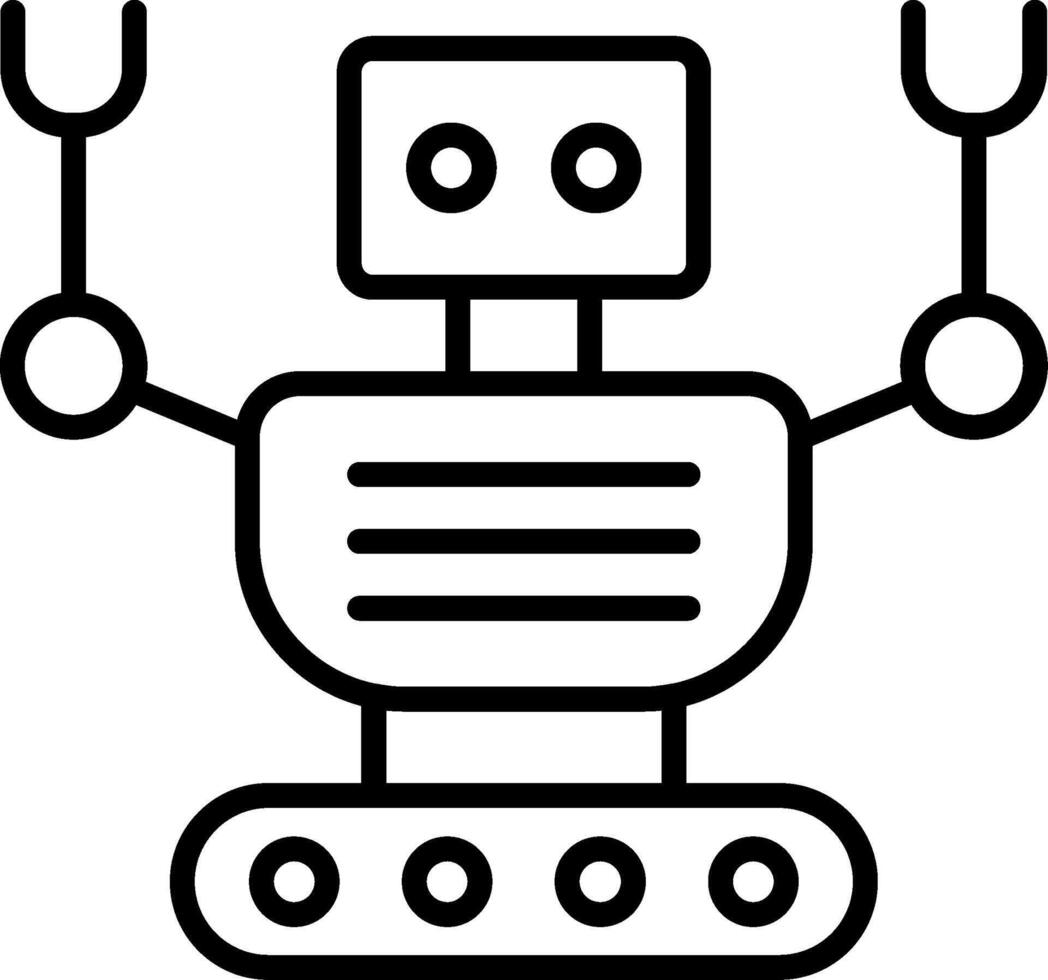 robot lijn icoon vector