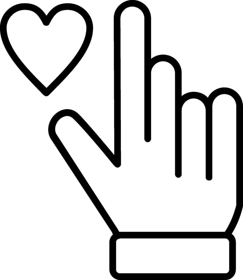 hand- hart lijn icoon vector