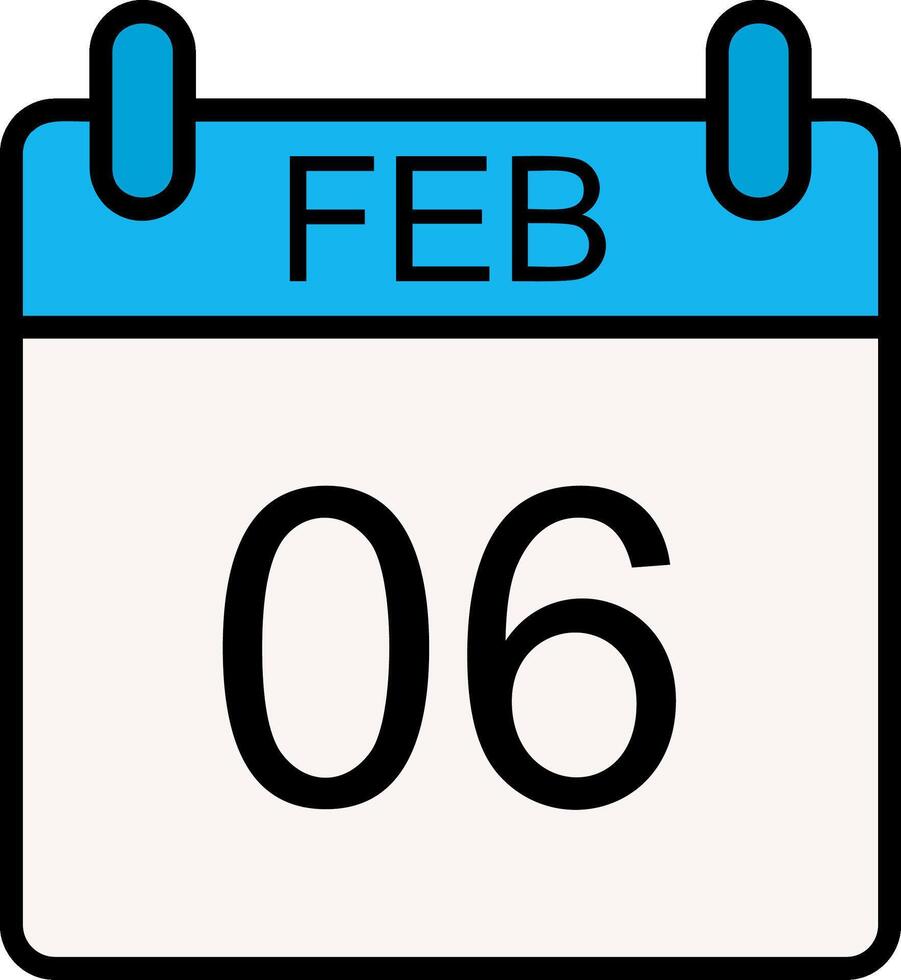 februari lijn gevulde icoon vector