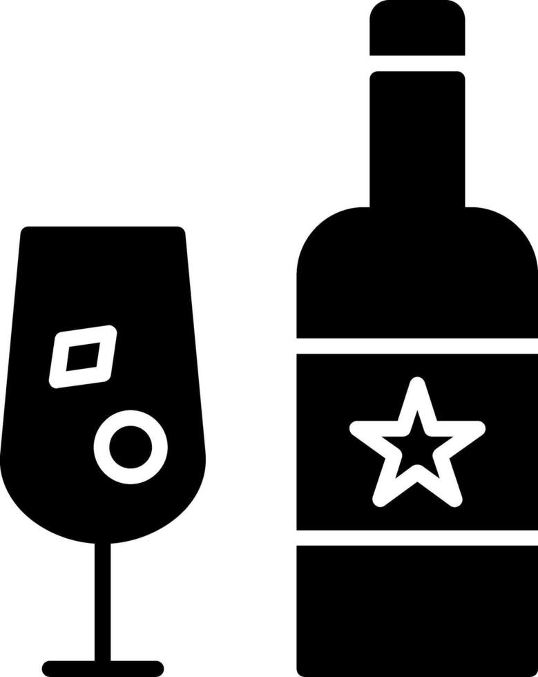 champagne glyph-pictogram vector